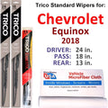 Wiper Chevrolet of w/Rear Wiper 2018 (Set 3) Blades Equinox