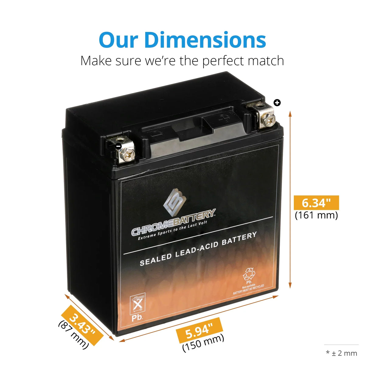 Battery CCA) 12 for Kawasaki (16-BS 2009 Motorcycle Chrome Ah, Nomad 1600cc Battery D Volt,14 230 YTX16-BS