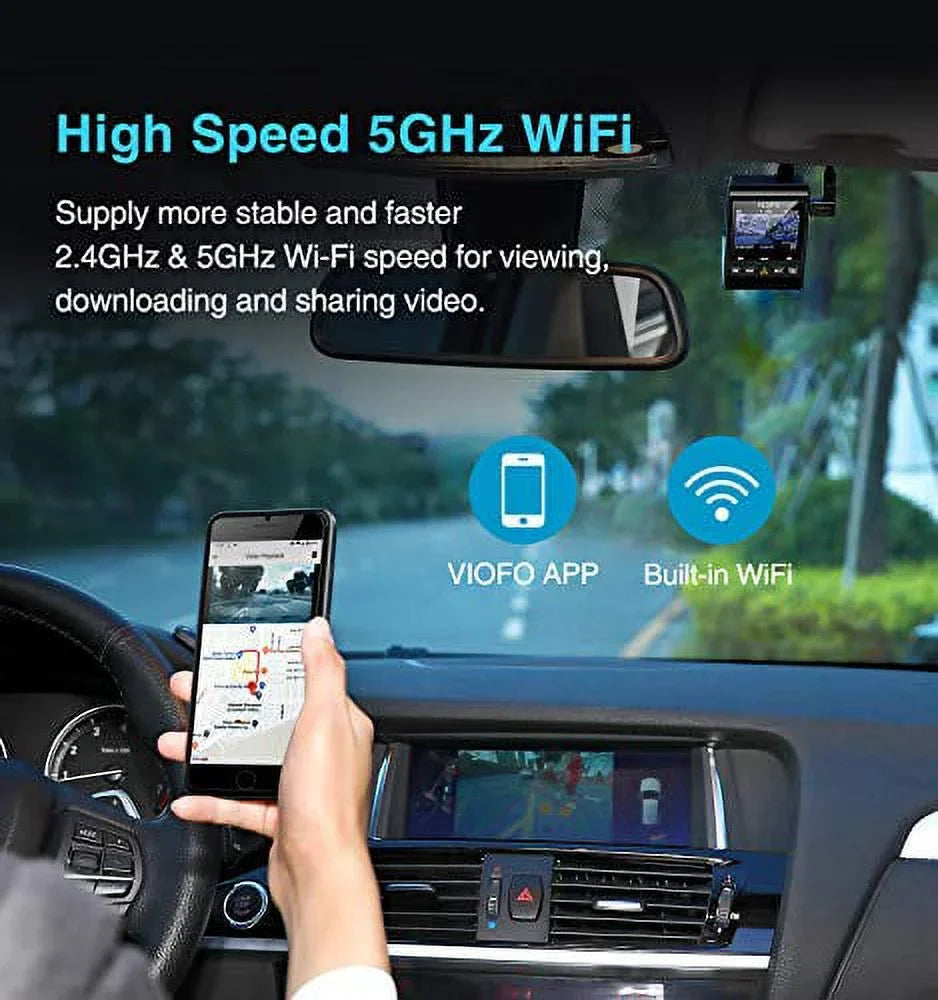 3840x2160P Ultra Camera VIOFO Sensor Parking Motion Recording 4K Cam Wi-Fi, Dash 4K Buffered Dash Mode, Pro 8MP WDR, Detection, HD G-Sensor, GPS A129 Loop