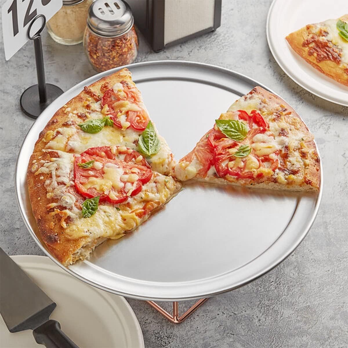 Tray Tray Baking Home Pizza Baking & Round Wide 3 Pan Bakeware Tray Round Pizza Kitchen Set of Pizzeria for Tray 13” Pan Aluminum Pizza Rim- Restaurants TrueCraftware-
