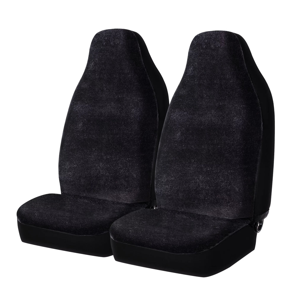 Polyester Faux Universal Car Drive Back Fit, Soft High 2 Black, Covers Seat Piece 2002SC101 Fur Auto