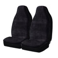 Polyester Faux Universal Car Drive Back Fit, Soft High 2 Black, Covers Seat Piece 2002SC101 Fur Auto