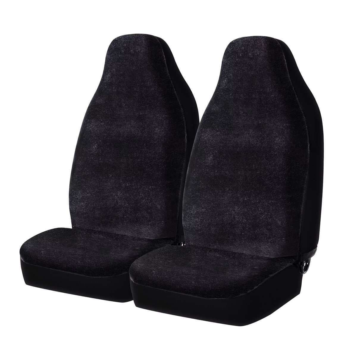 Polyester Faux Universal Car Drive Back Fit, Soft High 2 Black, Covers Seat Piece 2002SC101 Fur Auto