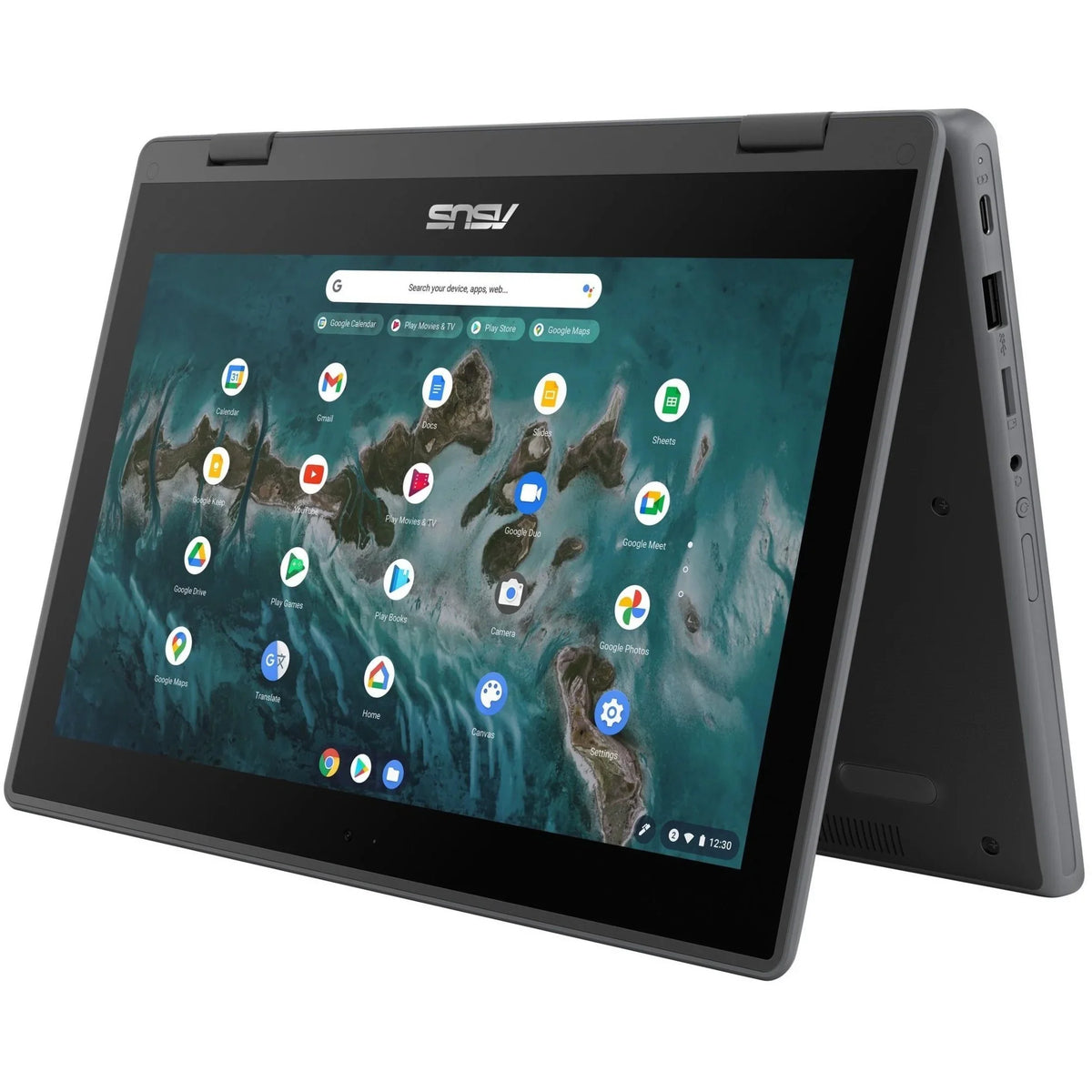 SSD, 11.6" Flip Celeron Asus Chromebook CR1100FKA-YZ184T 64GB N5100, ChromeOS, Touchscreen, Intel