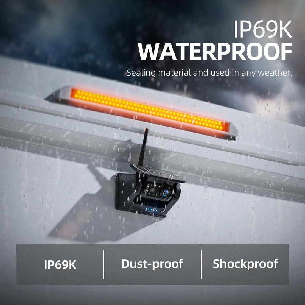 Waterproof Monitor X5 Wireless Backup Magnetic 5'' Drilling No HD Min Camera Installation DIY eRapta 1 1080P Solar
