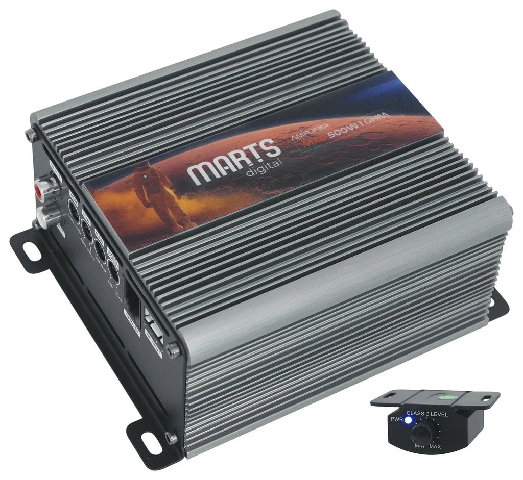 Digital Remote+Amp Mono MXD 500 Marts Car Kit OHM 1 500w Amplifier+Bass RMS