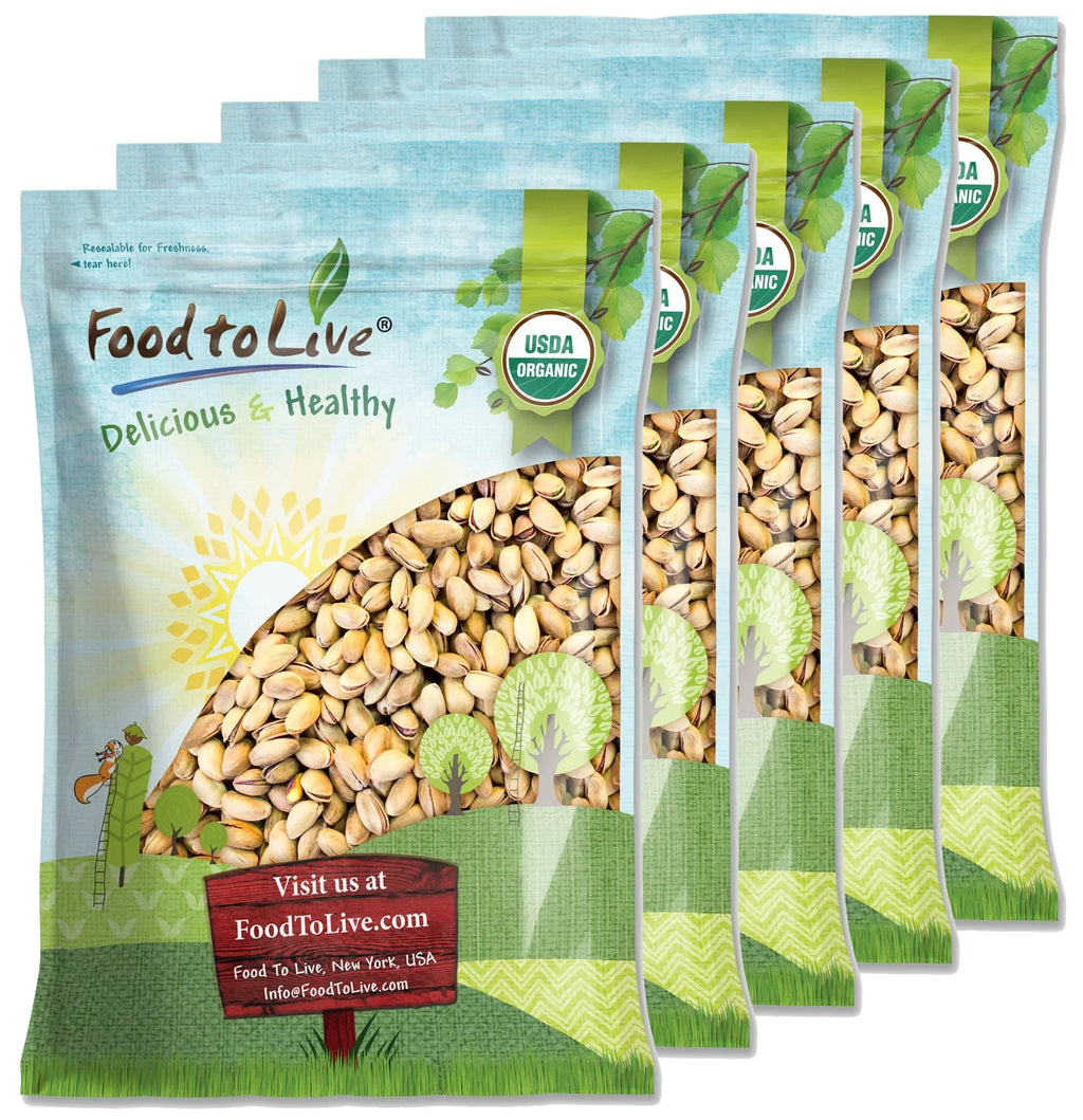 Non-GMO, — Pistachios Vegan Salted, by — Live 25 Organic to Pounds Roasted and Food