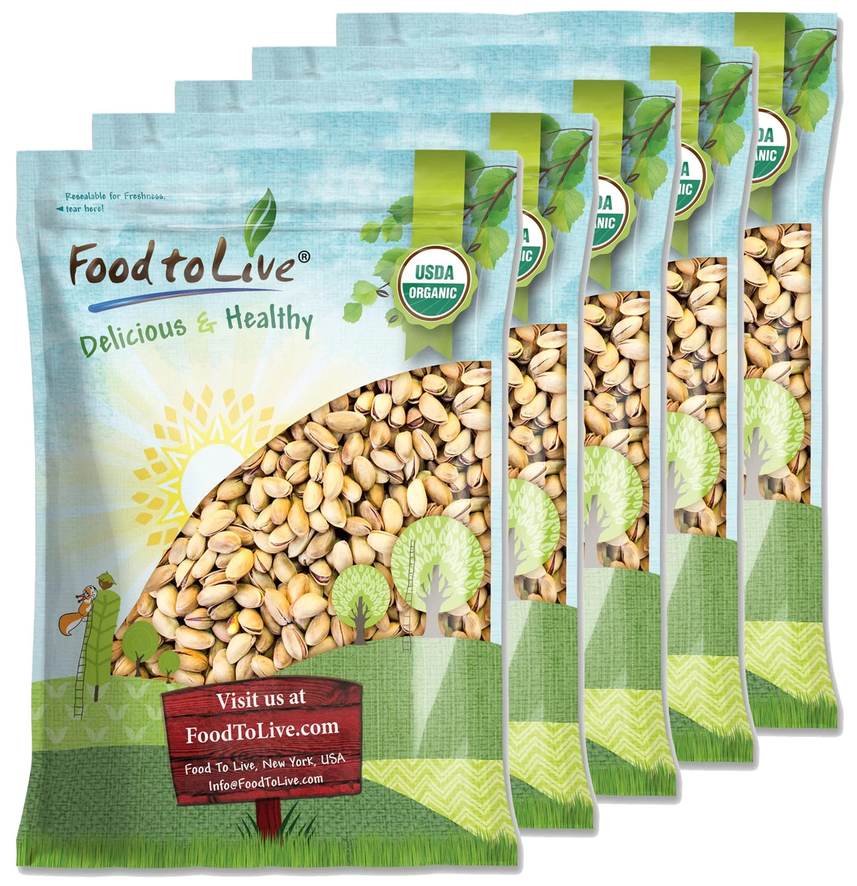 Non-GMO, — Pistachios Vegan Salted, by — Live 25 Organic to Pounds Roasted and Food