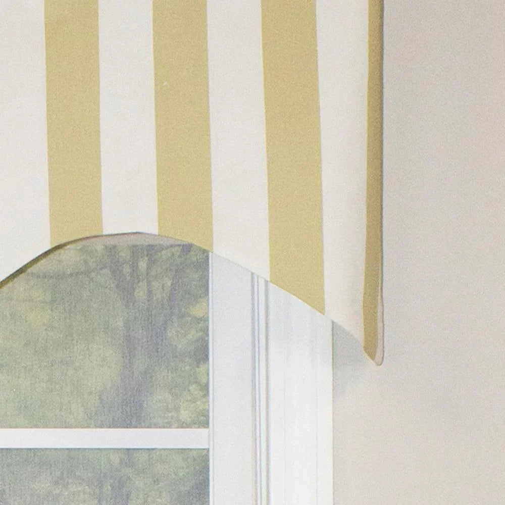 3" Stripe Rod x Home RLF by 50" Cornice Pocket 17" Tan Beach design Valance
