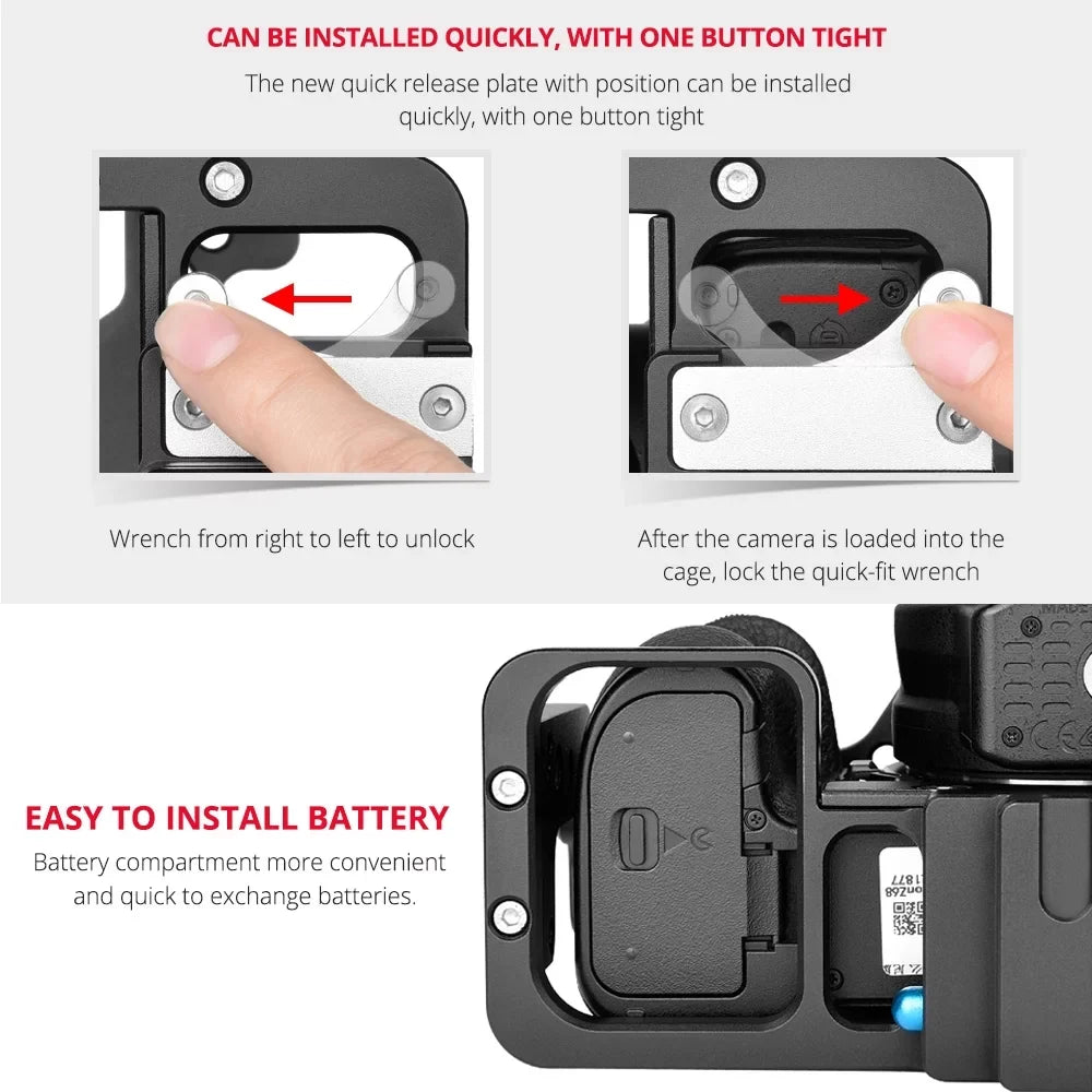 Cold Aluminum with with Nikon Camera + Kit Compatible Z6/Z7 Handle Cage Camera Mount Shoe Andoer C15-B DSLR Alloy