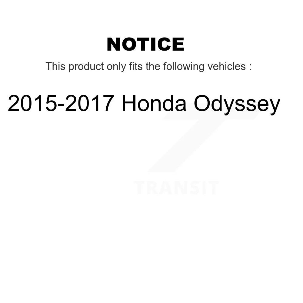 Caliper Ceramic Drilled Transit Coated 2015-2017 KCD-100667T Pads Front Kit Rear And For Honda Odyssey (10Pc) Brake Rotors Auto Disc Slotted