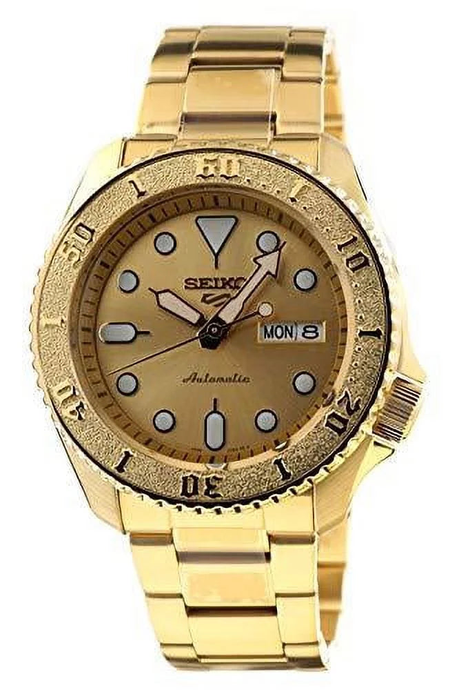 5 Watch Men's Sports SRPE74 Stainless 42.5mm Seiko Steel Gold-Tone Seiko