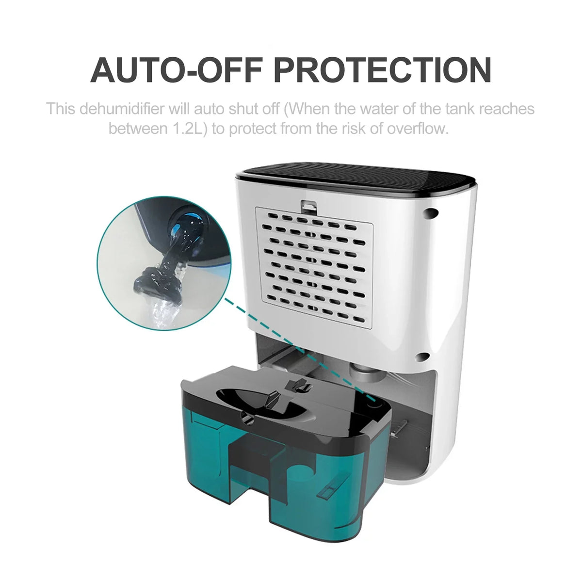 Wardrobe Home RV 215 Control Dehumidifier Basements Bedroom Sq. Portable Small Dehumidifier for Protection to Humidity Garage Auto-off 1200mL Ft