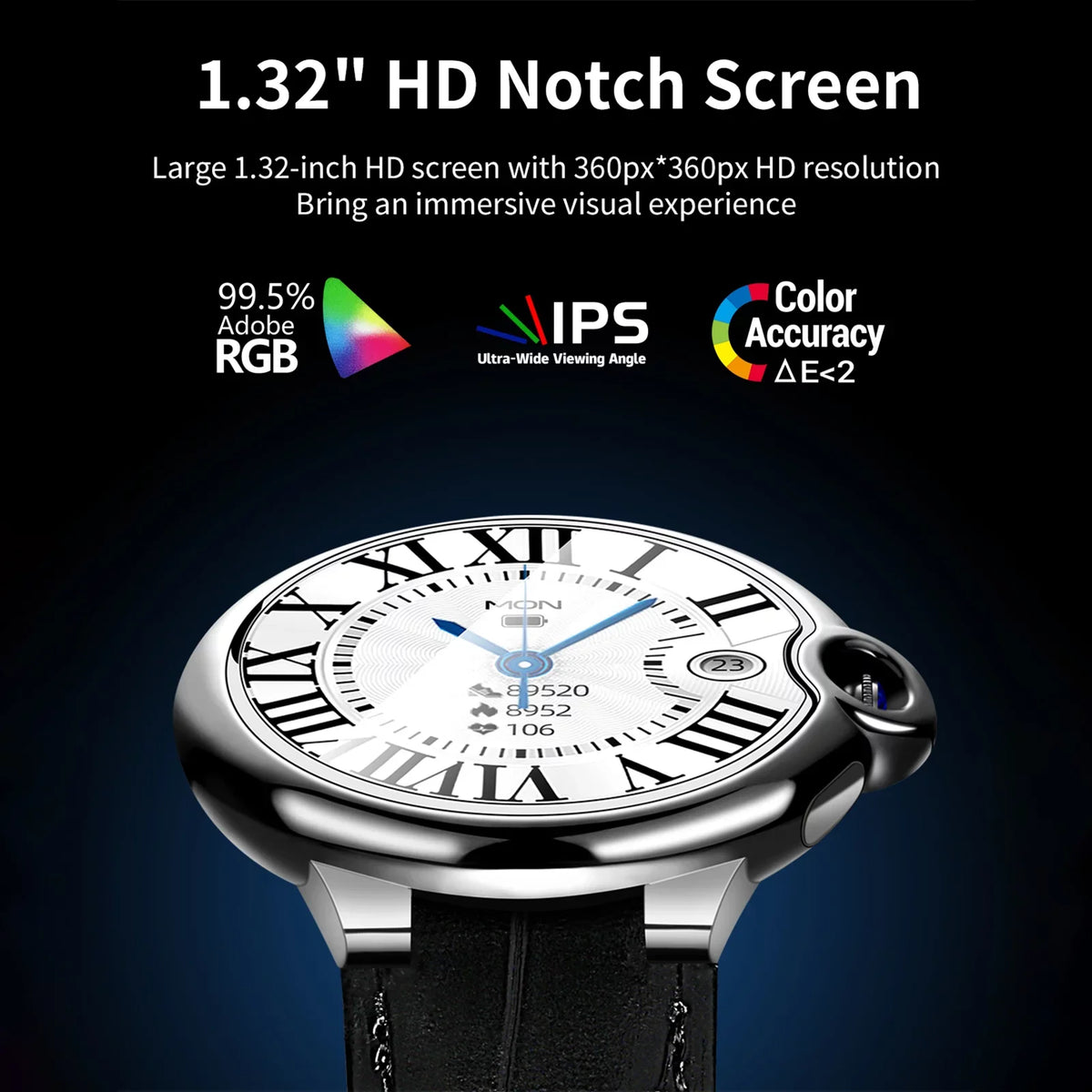 Display Fitness Smart Calls Answer, Andoer BT 1.32inch and Waterproof , Activity Make Watch,