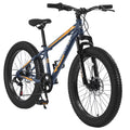 Disc Shimano Steel Elecony Frame, Suspension, 24 Inch Bike City Urban Brake, Commuter Mountain Full Adult/Youth Dual S24109 Trail Bike, 7 Front Mountain Bicycle High-Carbon Tire Speeds Bike, Fat