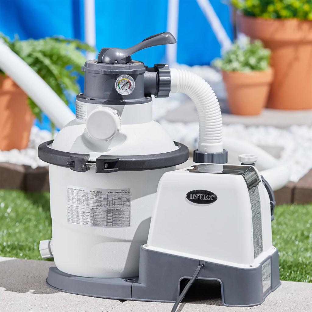 GFCI, 110-120 Rate Clear Motor Pool GPH Krystal Flow 1200 Gph System with Intex10 inch Pump, Sand 1500 V Filter