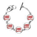 Bracelet Chain Bangle Red National Latvia Pattern Jewelry Flag Charm