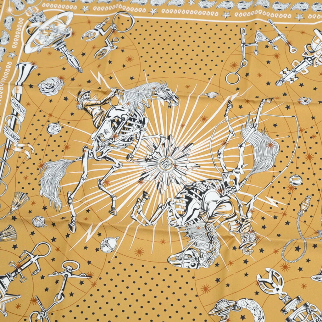 (Like CHORUS Carre 100% Hermes 55 Silk Bandana STELLARUM New) Pre-Owned