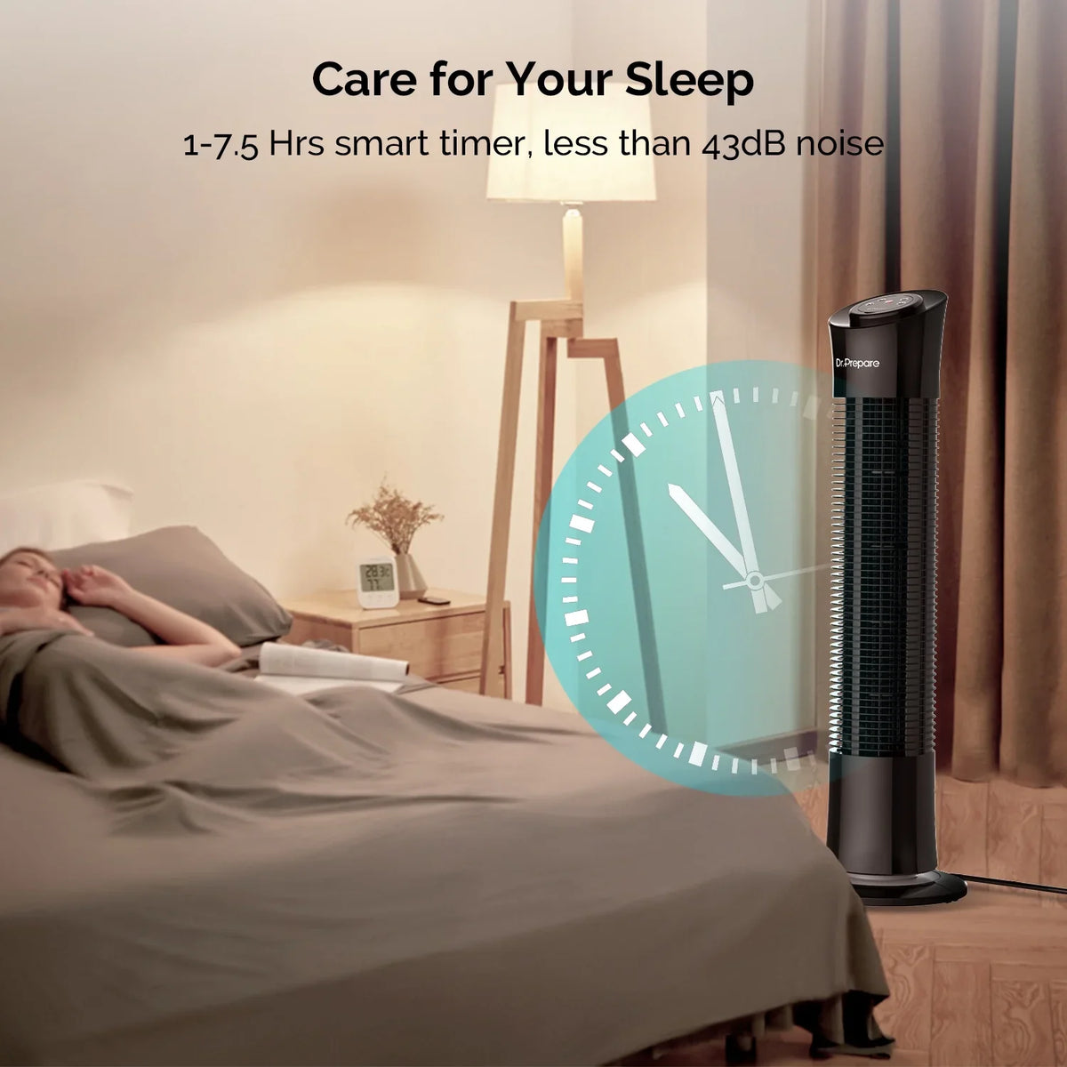 Fan，Portable w/Remote/3 Oscillation Floor 30’’ Tower for Stand Prepare Timer Home/Office Speeds/7.5h Fans Dr.