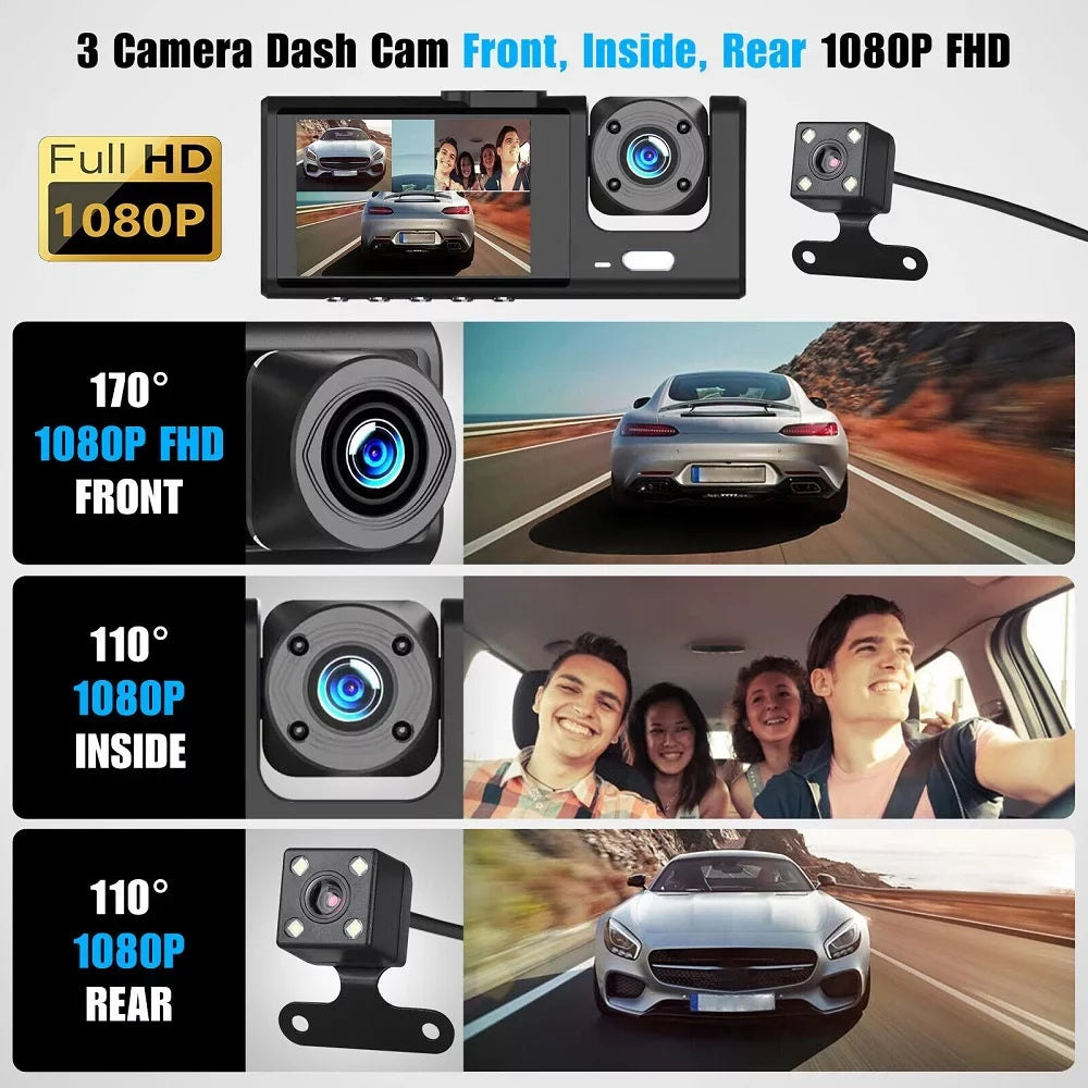 1080P Cam Dual Rear New HD Camera Front Lens G Dash Recorder Inside Car sensor Video