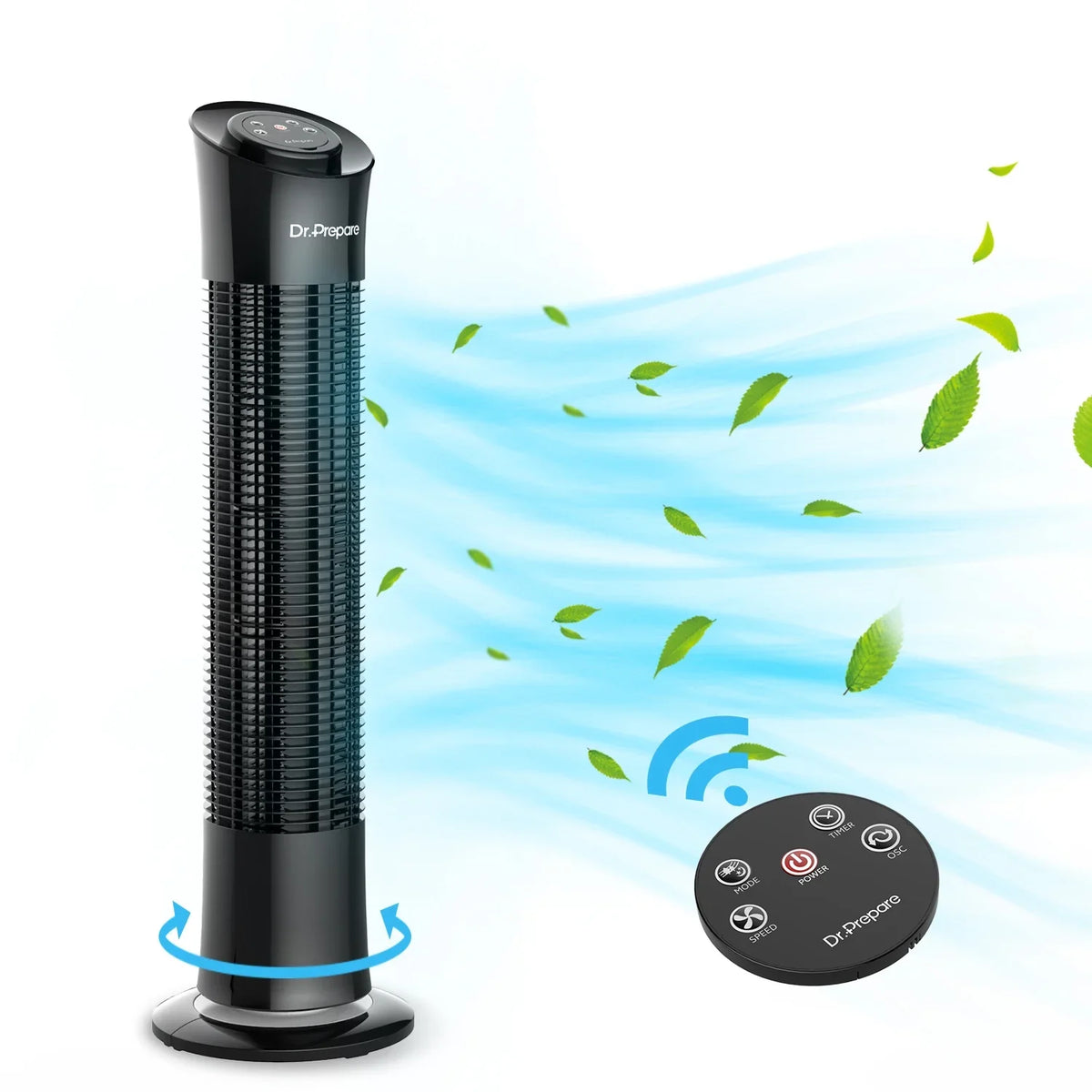 Fan，Portable w/Remote/3 Oscillation Floor 30’’ Tower for Stand Prepare Timer Home/Office Speeds/7.5h Fans Dr.