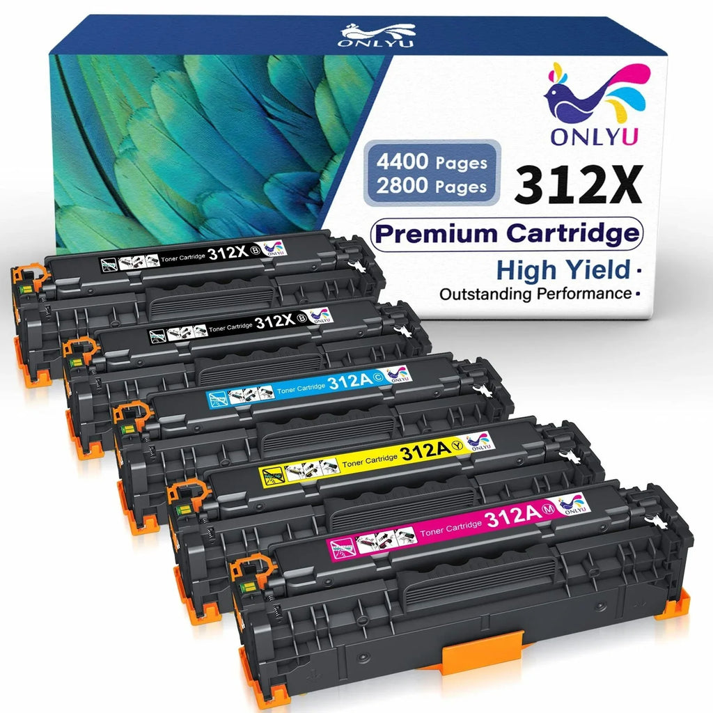 Compatible CF382A HP M451dn Cartridges 312X 312A M375nw Toner for 5-Pack Laserjet Printer, CF381A Toner Replacement 312X Color MFP Pro 312A M475dw with CF380A CF380X CF383A 400 HP M451dw M475dn M451nw