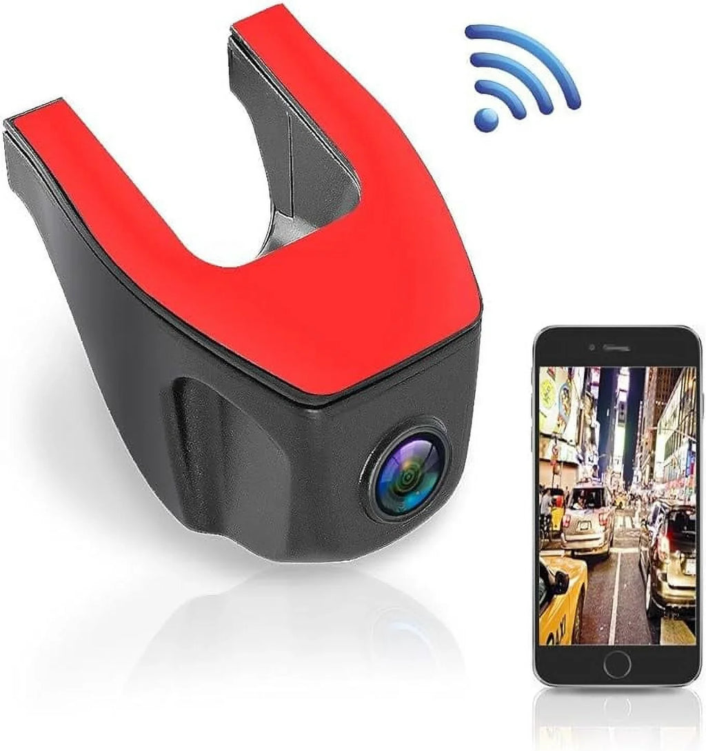 Dash HD Upgraded Open Dashboard Wifi Camera RED/BLACK Cam - 1080p Car - Pyle Video Box