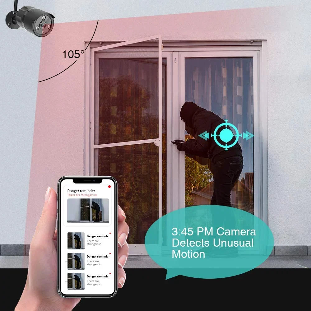 Motion exterior Vision-Black Security Detection with Camera, WiFi Camera Night Netvue Security Wireless Weatherproof