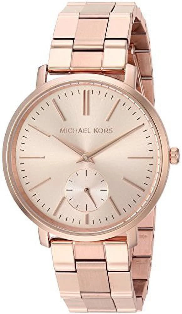 Stainless-Steel-Plated Strap, (Model: Watch Japanese-Quartz Women's Gold, with MK3501) Kors Rose Jaryn 18 Michael