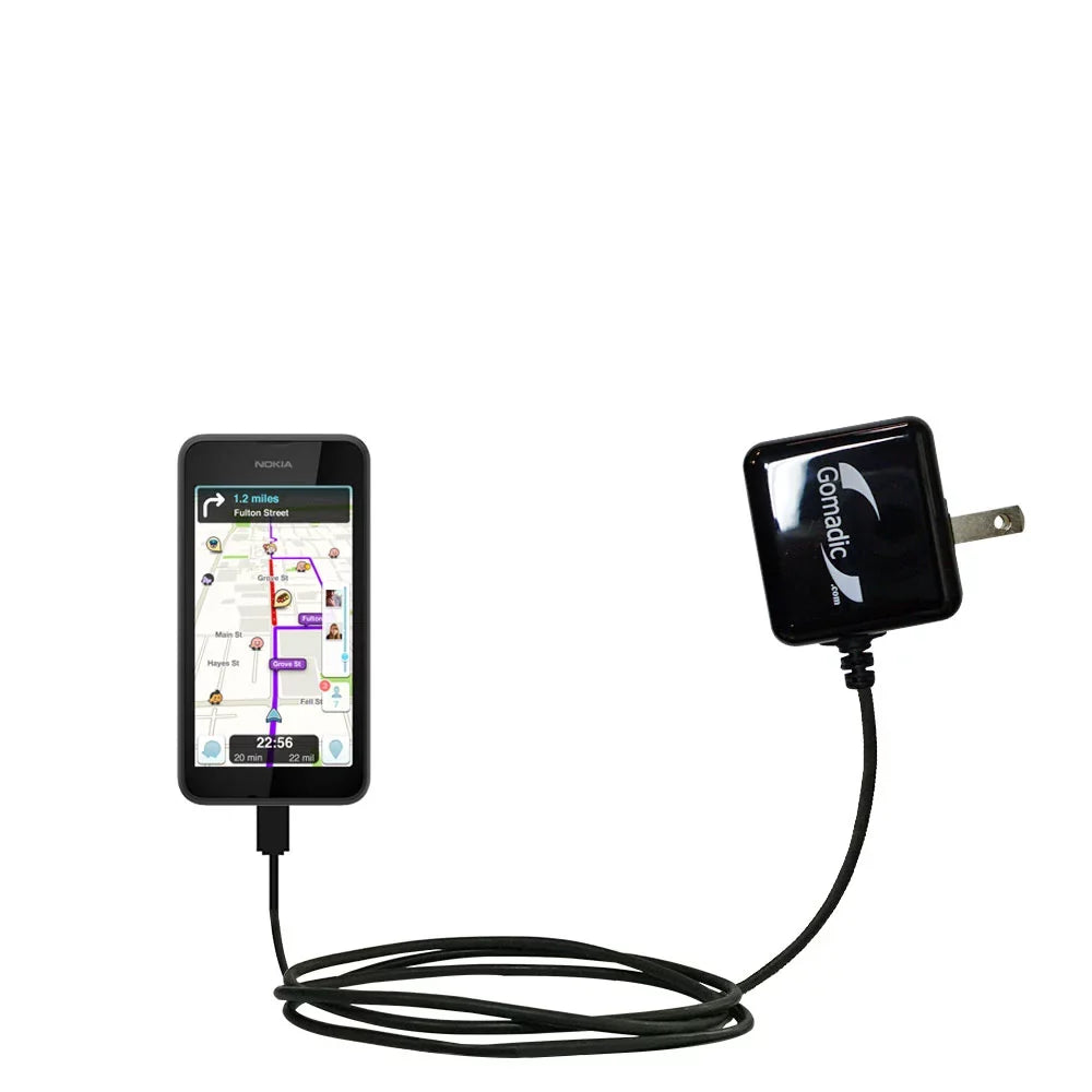 convenient, Charger 530 High foldable power for Uses with AC Compact Wall - - Intelligent Nokia a plug suitable design Lumia Gomadic Home output the T