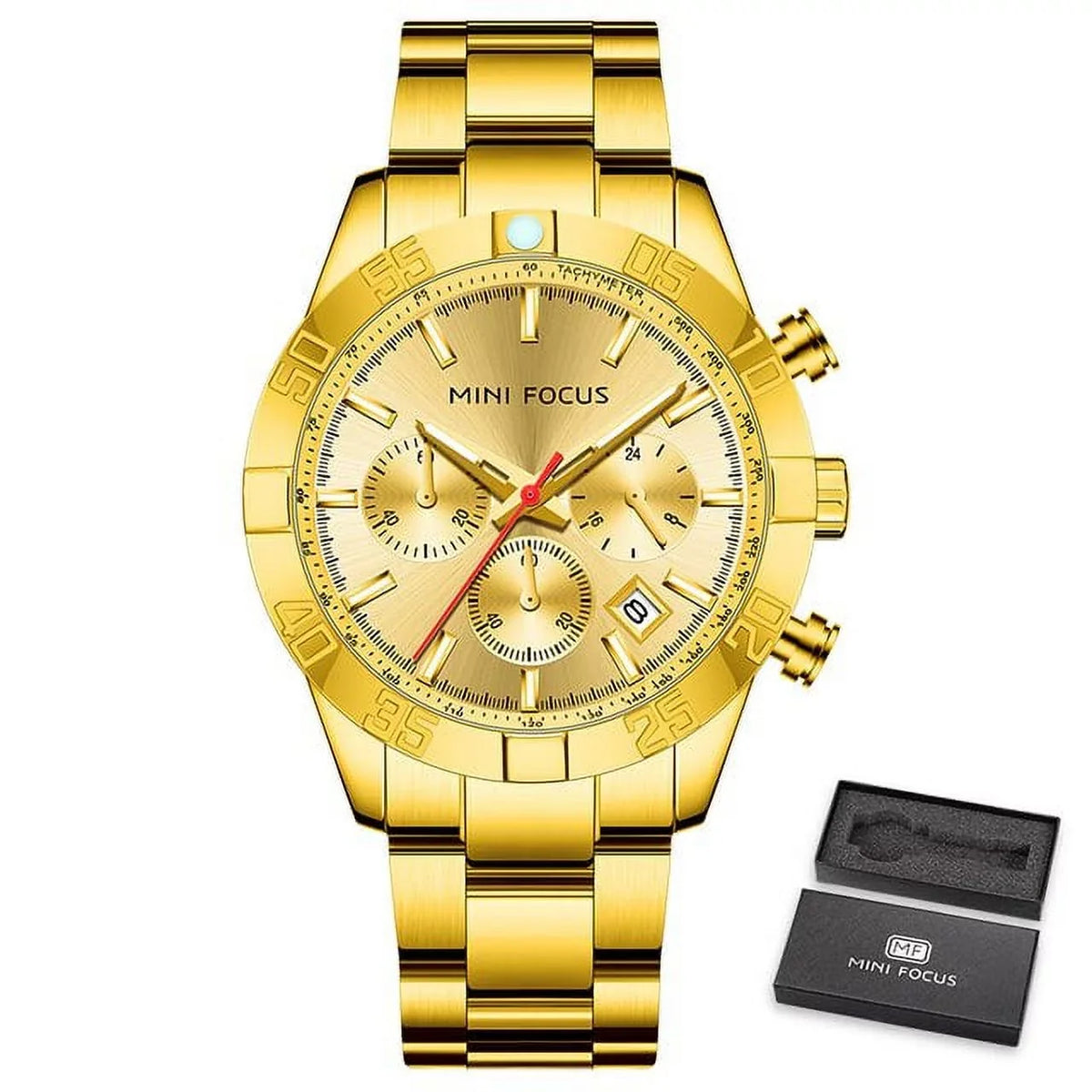 Masculino Sport Wristwatch Watch Steel Chronograph Sub-Dials Multifunction Men Luminous Relogio Stainless Hands Strap Waterproof
