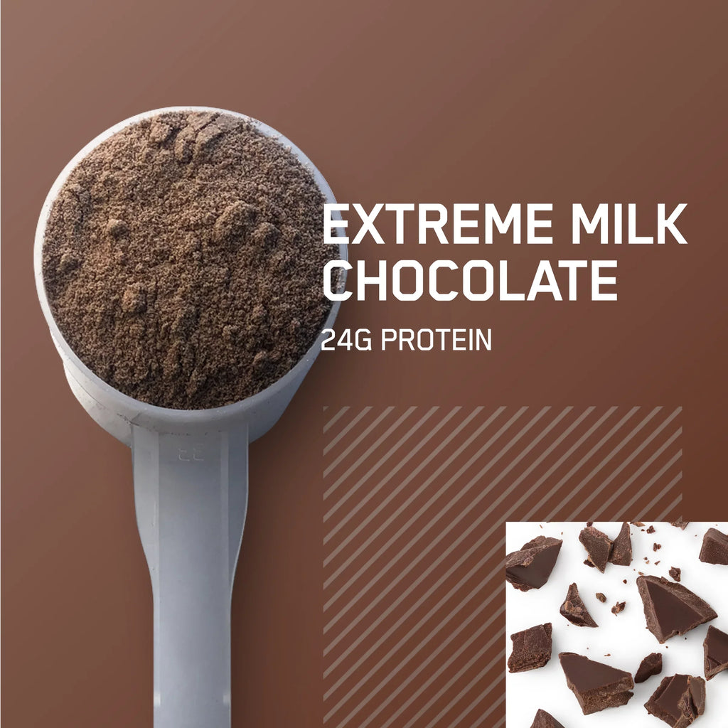Servings Milk Optimum lb, Nutrition, Standard Whey Protein 71 Gold Chocolate, Extreme 100% 5 Powder,