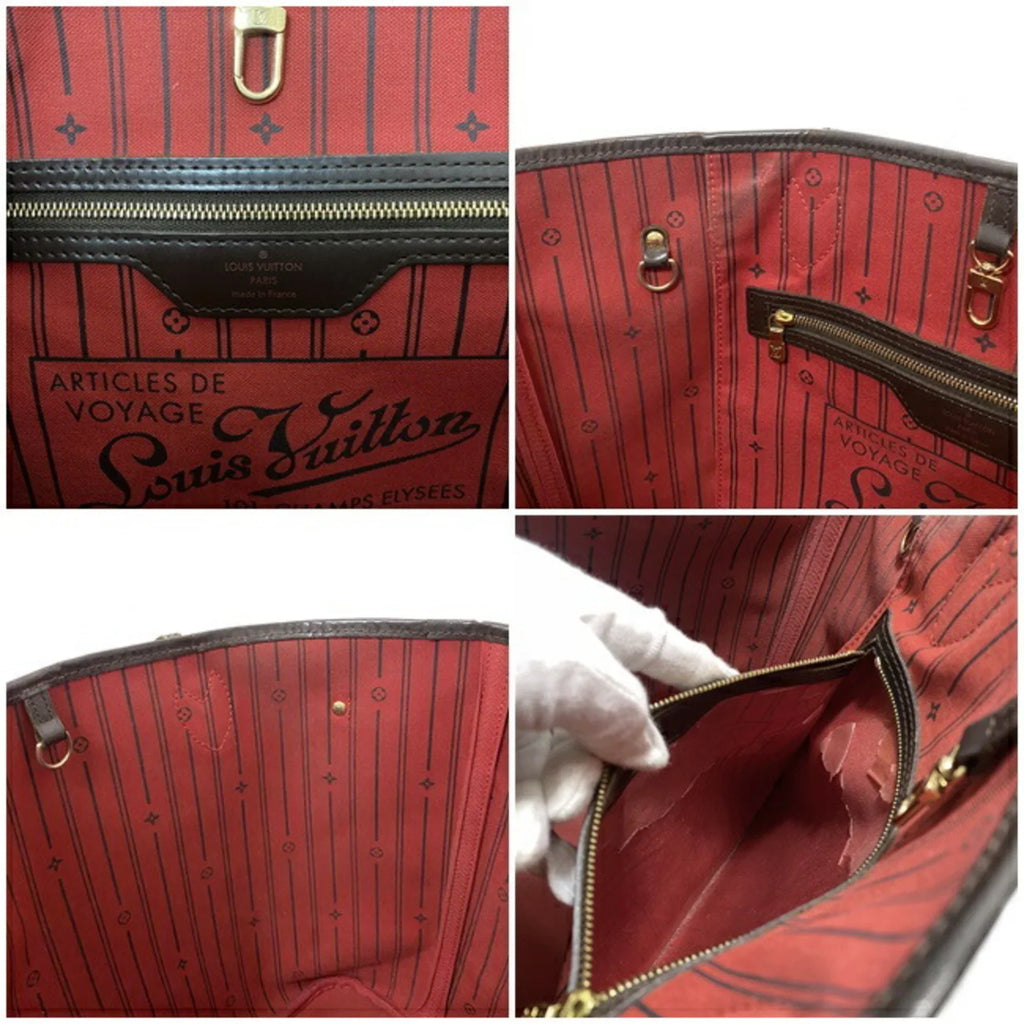 Pre-Owned SP4039 N51105 Bag Neverfull Brown (Fair) Tote MM Ebene Damier Ladies