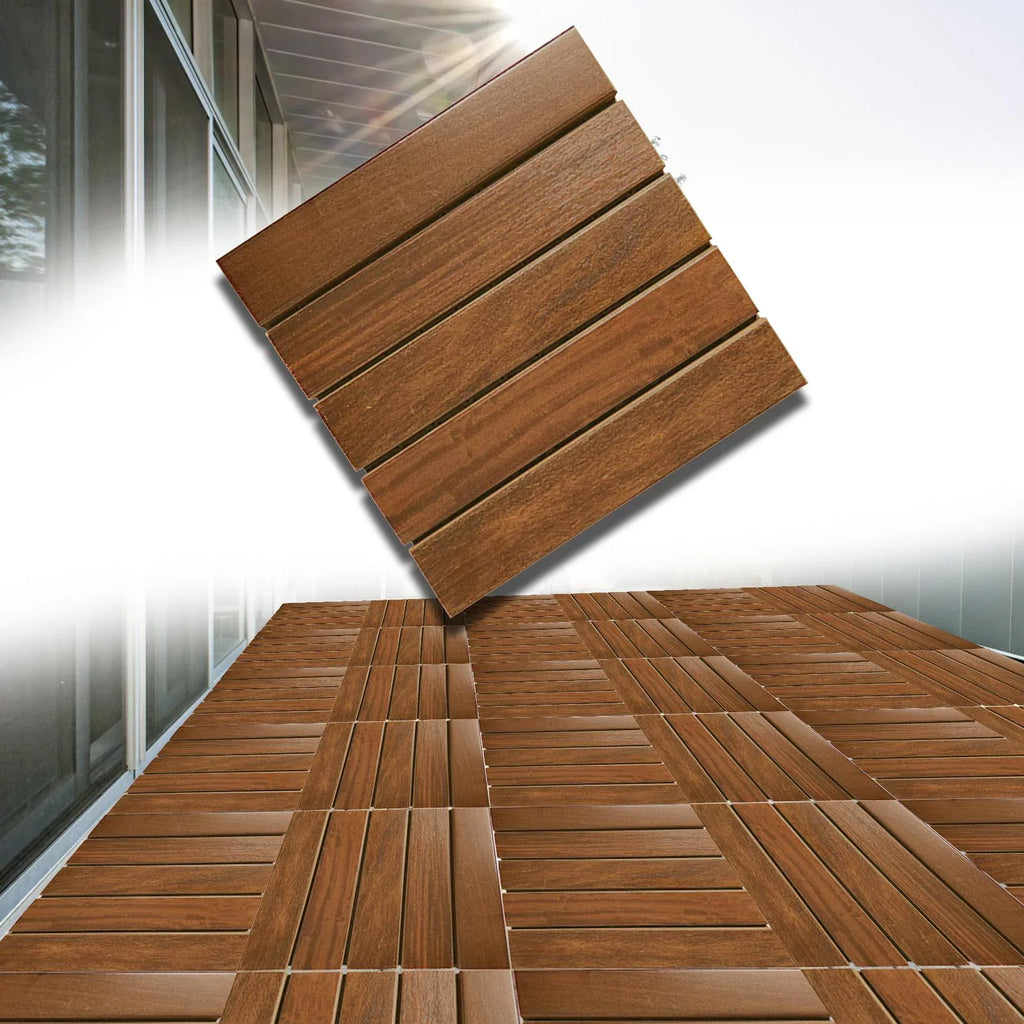 Balcony Garden Indoor Flooring Interlocking Balcony Walkway exterior Interlocking for Deck Outside Puzzle Tiles Wooden Flooring Flooring