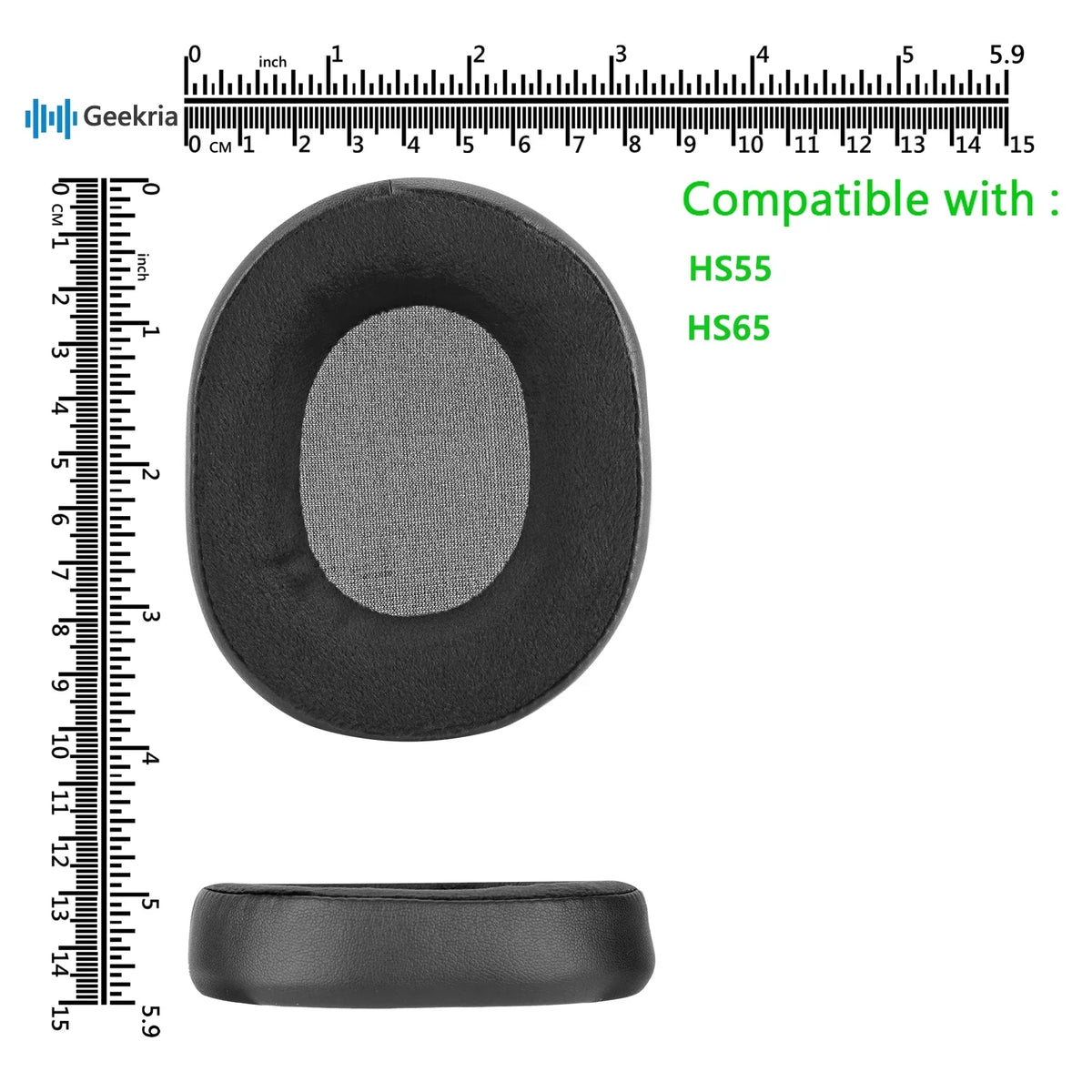 Cups Velour Cushions, Pads Ear Ear Headphones Replacement HS55, HS65 Parts Earpads, for Comfort Geekria Corsair (Black) Hybrid Cover Repair Headset Ear