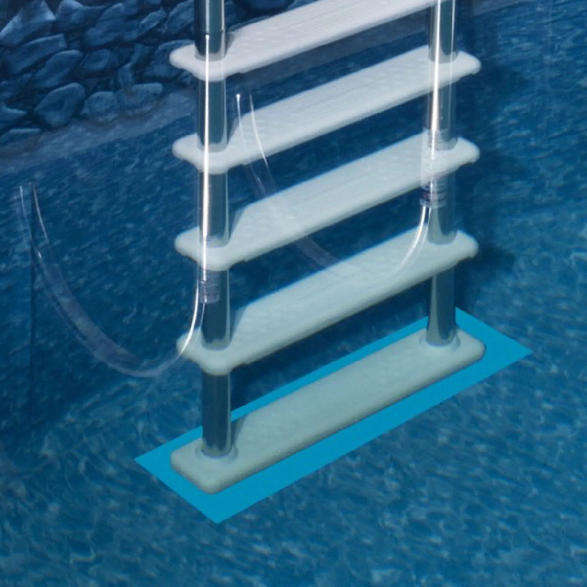 Intex 42-Inch Ladder Steel Frame + Pool Protective Pool Mat Ground Above Ladder