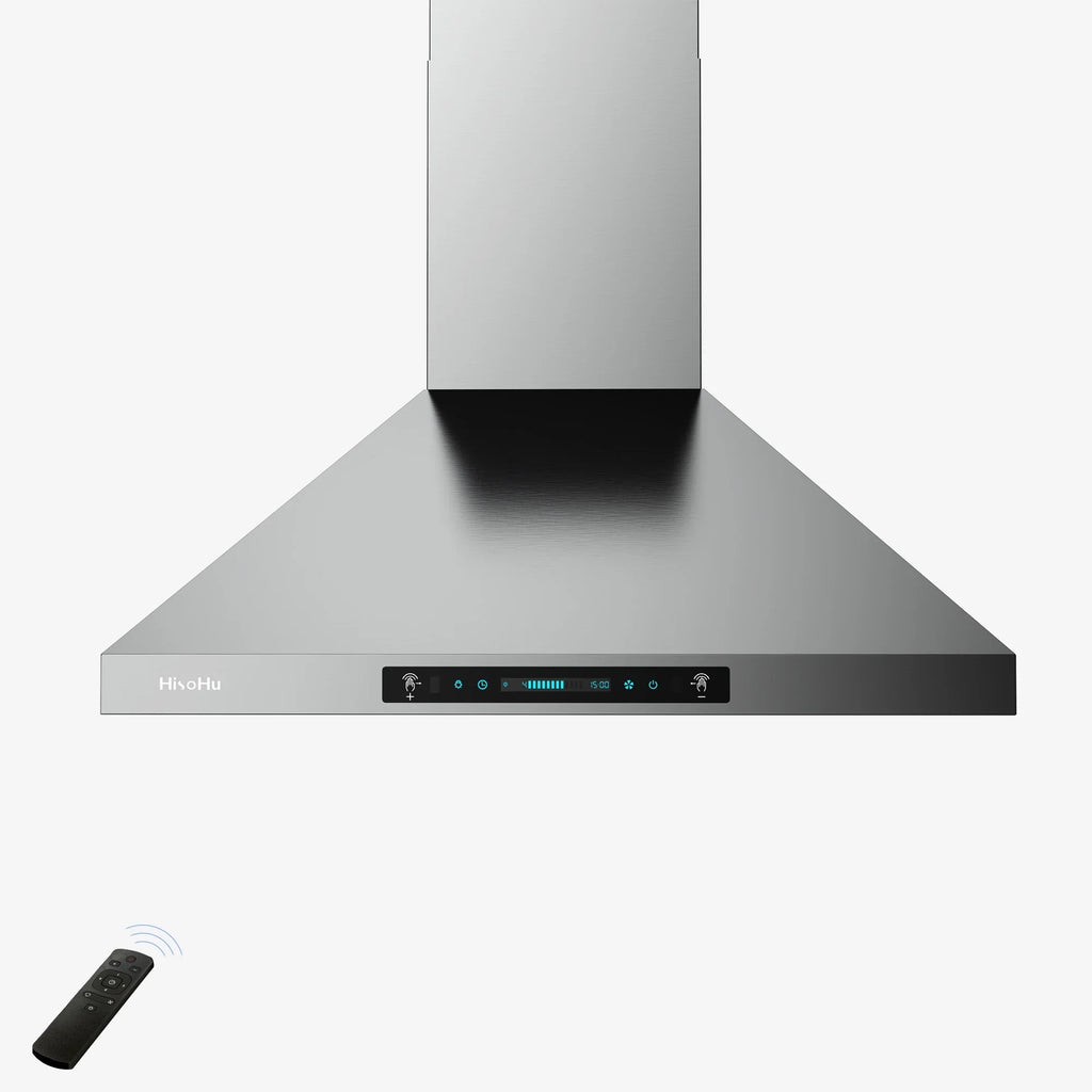 Dimmable Sensing lights(A02-36") Speed Gesture with HisoHu Hood 4 Steel Wall with Inch Mount CFM 36 780 Exhaust Hood Kitchen LED Duct, Hoods Vent Stainless Hood, Range Convertible Ducted/Ductless