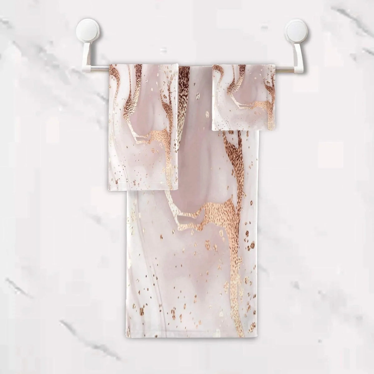 Towels Towels Rose Towel Bath Decor, Piece Set GZHJMY Absorbent for Soft Abstract Home Set Marble Gold Bath Comfortable Hotel 3 &
