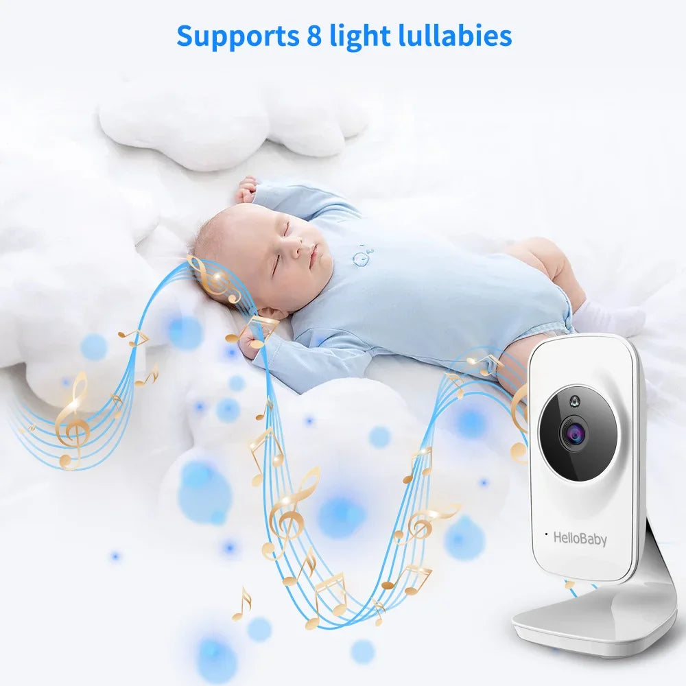Night and Infrared VOX Lullaby, Two and LCD Camera, Way Audio, Camera Baby Color 5" HelloBaby Video Audio Monitor Monitor Vision, Display, inches Screen, with Temperature Mode 5
