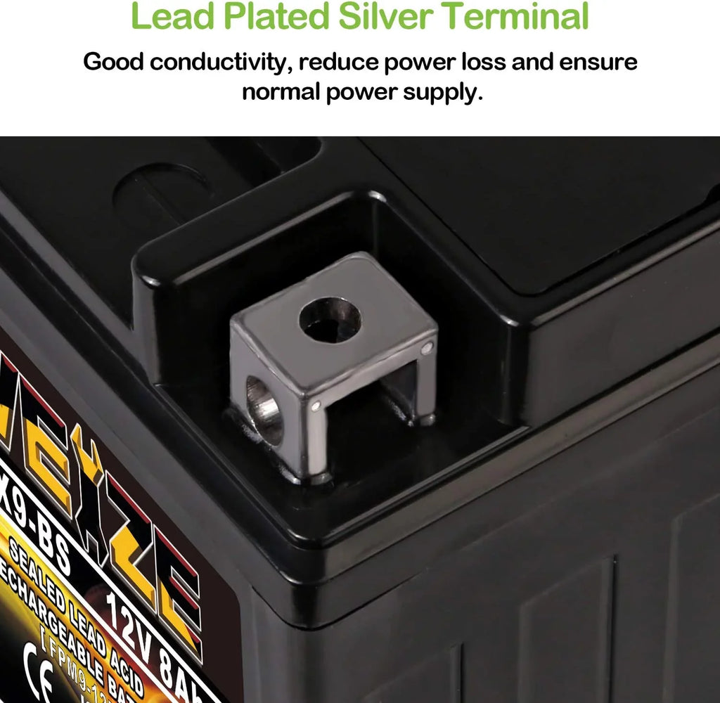 High Motorcycle YTX9-BS Sealed AGM Battery Free ATV Maintenance Performance