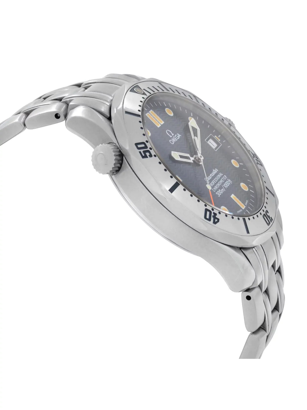 Seamaster Watch Steel Omega 41mm Wave Diver Blue Dial Automatic Men 300m 2532.80