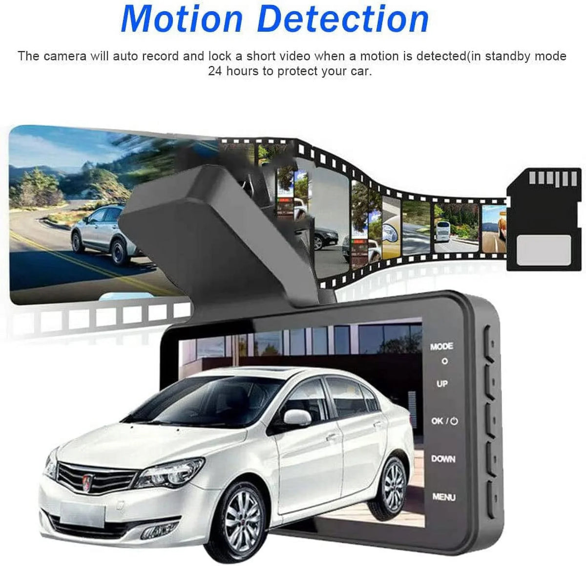 Recorder Dash Bileeko 1080P 4" Car RV Car Camera Dual Van Truck Pickup Cam for DVR Lens Video SUV