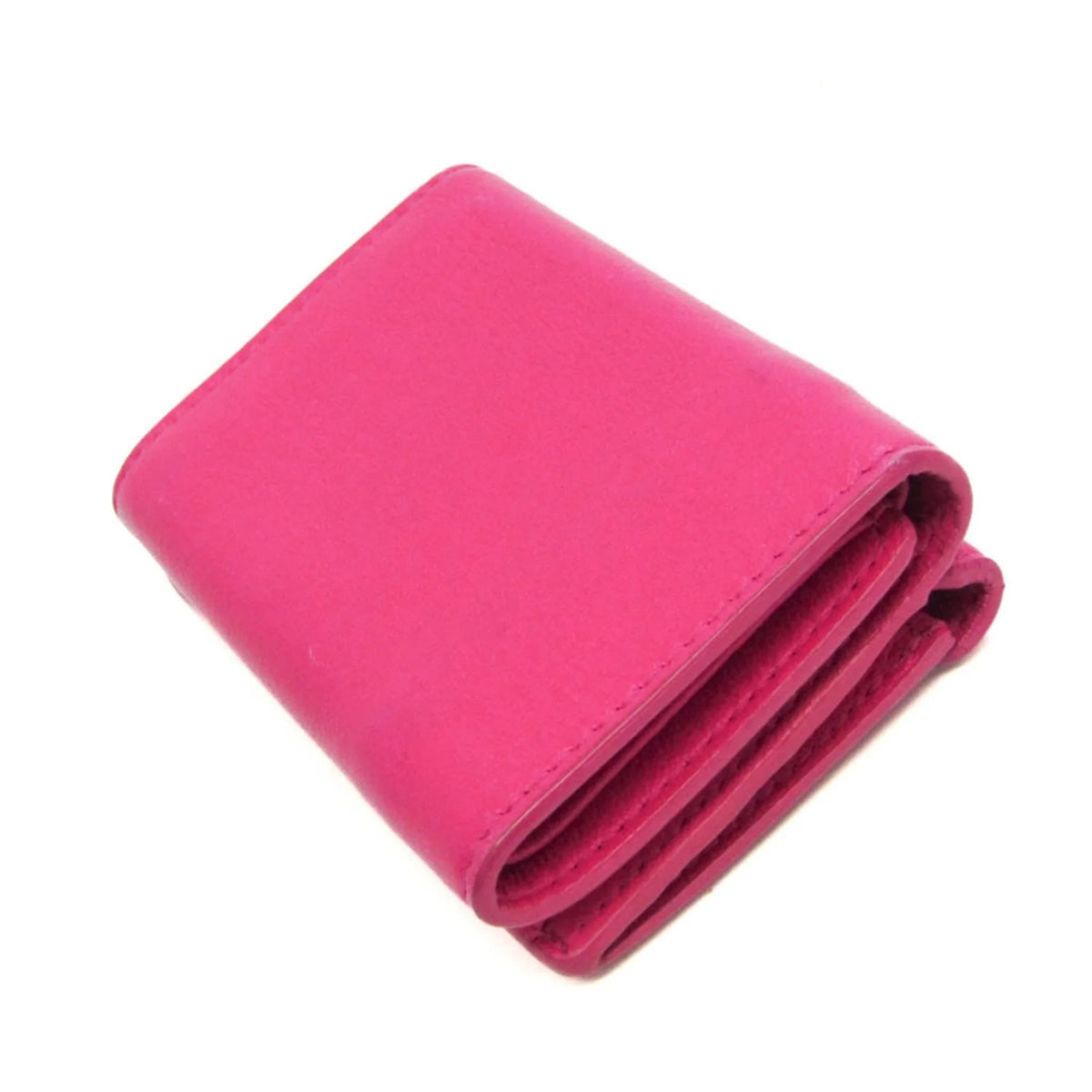 391446 Wallet Women's Wallet Leather Papier Mini (tri-fold) Pre-Owned (Good) Pink Balenciaga