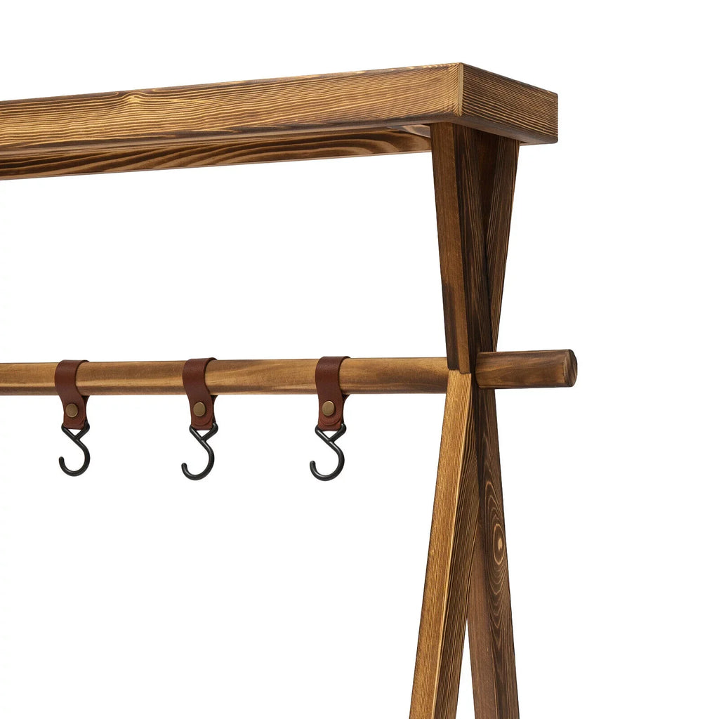 Miumaeov Portable Wooden for Shelf Picnic, Rack Table Grill Rack exterior Storage BBQ Picnic Camping,