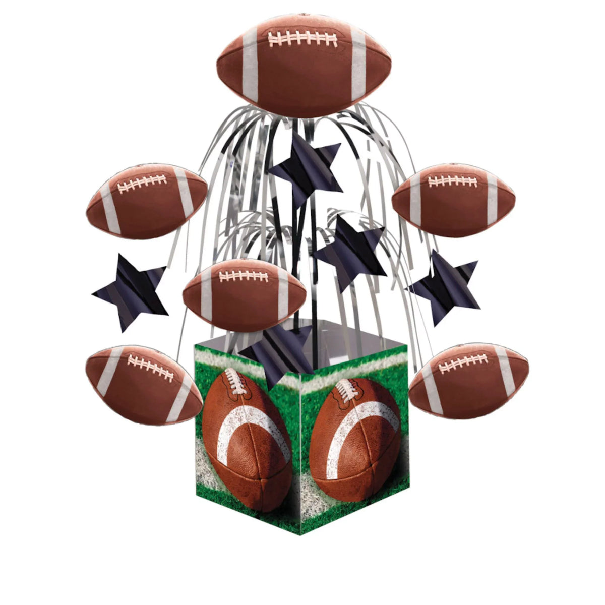 Football Tabletop Tailgate Centerpiece of and 6 Brown Decors Central Party Green Pack Party Rush