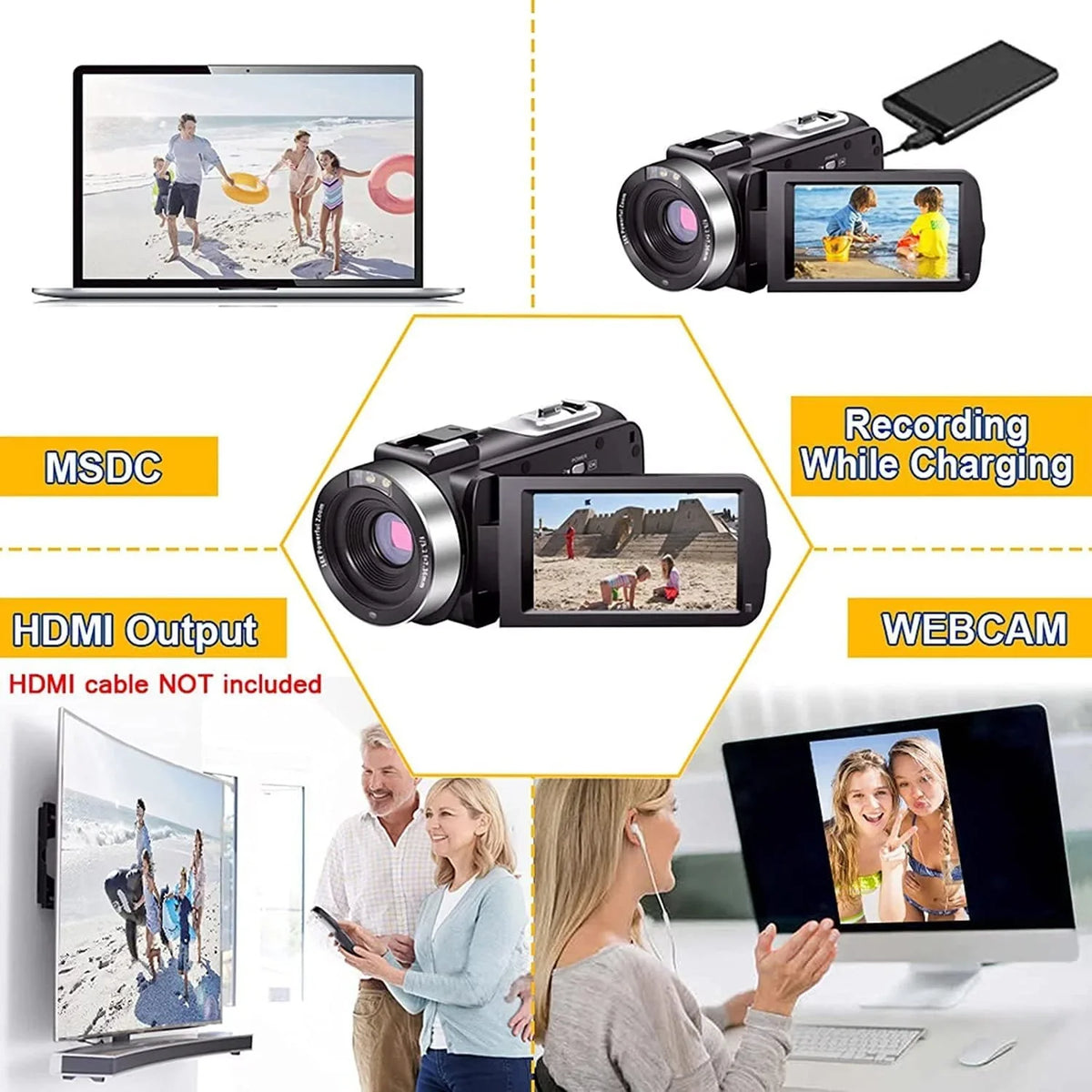 MP Vision IPS Camera Camera Camcorders Zoom Inch Remote Recorder Camera Camcorder 24.0 Vlogging Control Night Batteries 1080P Video 2 IR HD with Full 30FPS 16X 3.0 Screen