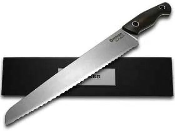 Brand Cutlery Premium Stonewash 130381 Bread Knife Stainless Wood Saga Tree Grenadill Kitchen Boker