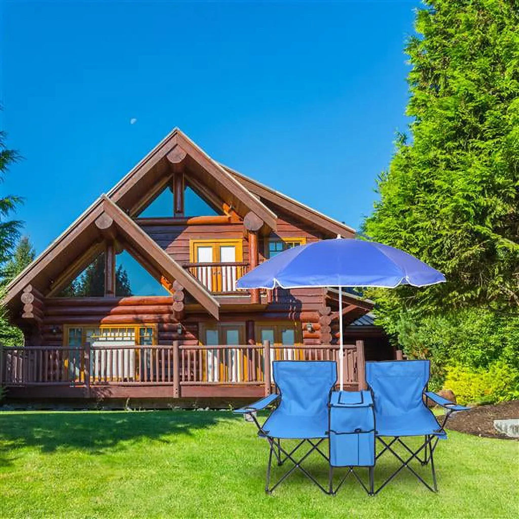 Folding Chair, Pool Bag, Portable exterior Camping Blue High exterior SYTHERS Patio Beach Camping Strength for Table Chair, with Beach Chair Park Double Holder Carrying Beverage Mini