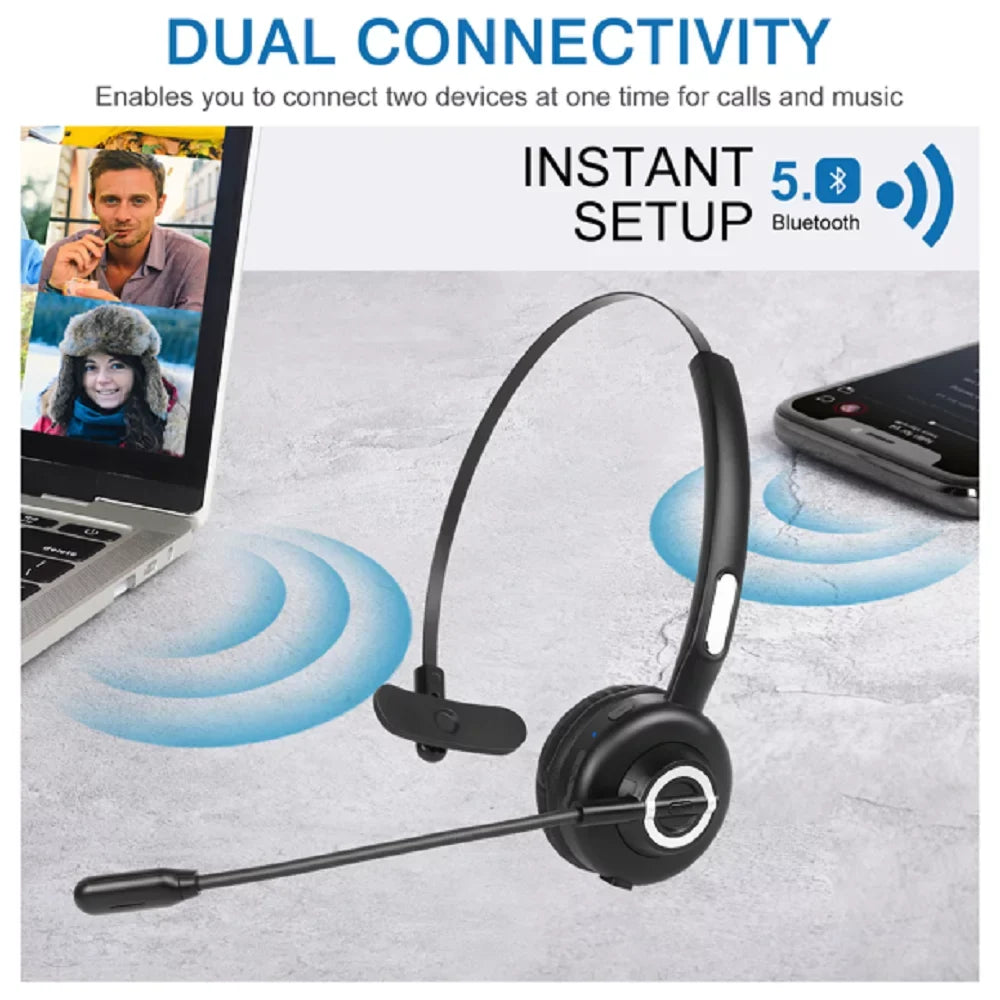with Comfortable Charging Mute Tecno Dock with Headset for Wireless Camon Headset, Phone Wireless Base Bluetooth Cell 17 Noise Headset With Microphone, UX-M97 Mic Isolation Charging Function