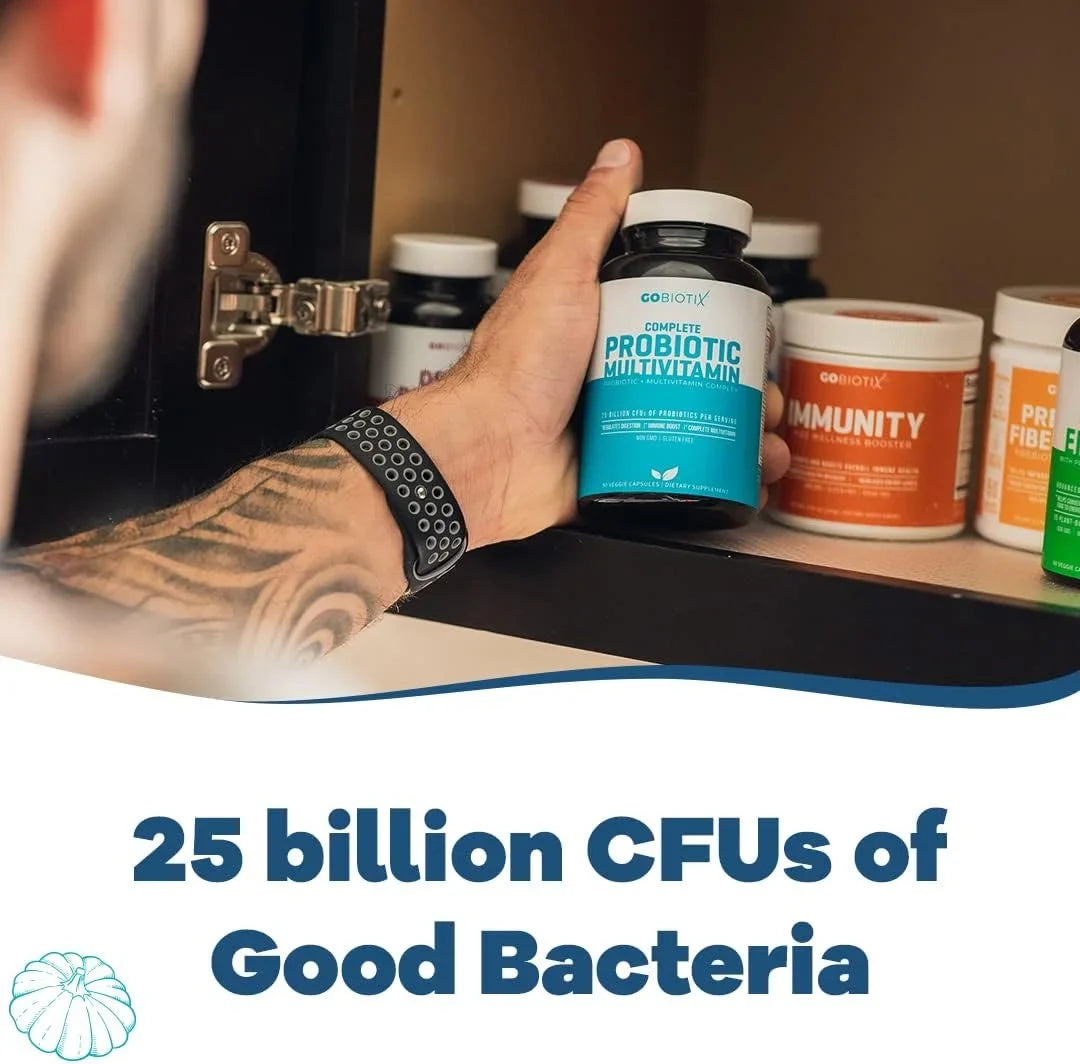 CFU Veggie Billion Women GoBiotix for 25 Free | Boost | Digestive Multivitamin &amp; | Immune 90 Probiotic ? Gluten Men Health, Probiotics &amp; with | Daily C Flora Probiotic Multivitamin